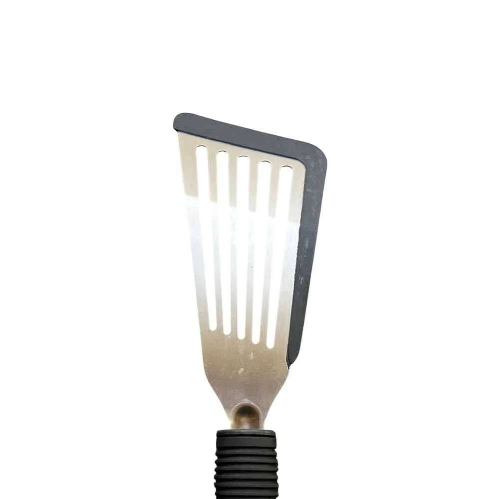 Farberware Spatula Kitchen Tool Silver Black Slotted Silicone Edge